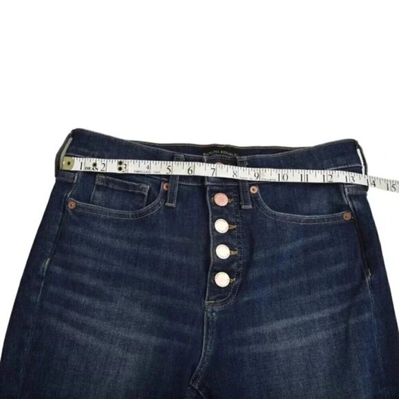 Banana Republic Premium High Rise Skinny Button Front Jeans Dark Wash Size 26 - Picture 10 of 12